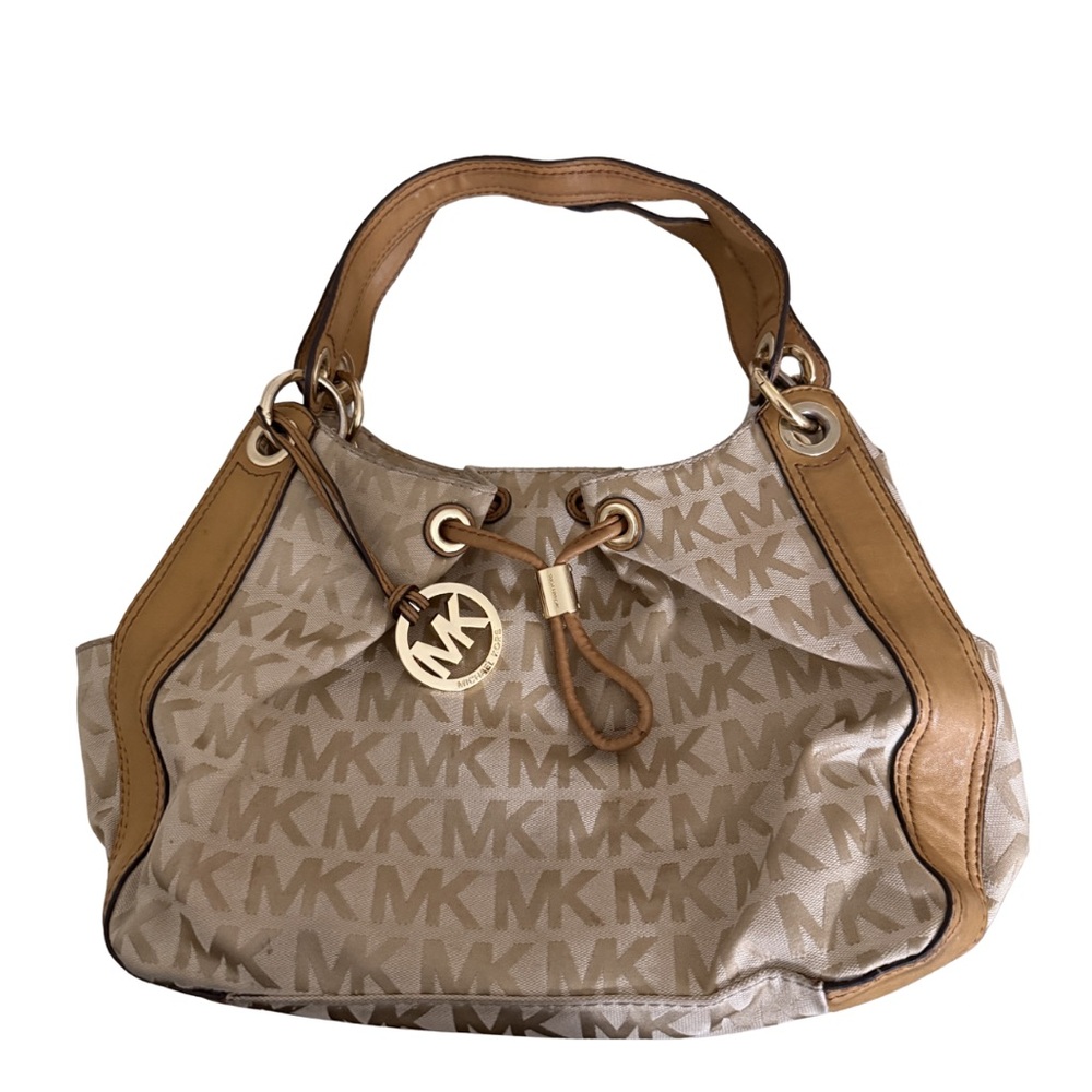 Michael Kors Beige and Brown Shoulder Bag